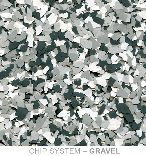 k and m coatings chip swatch gravel