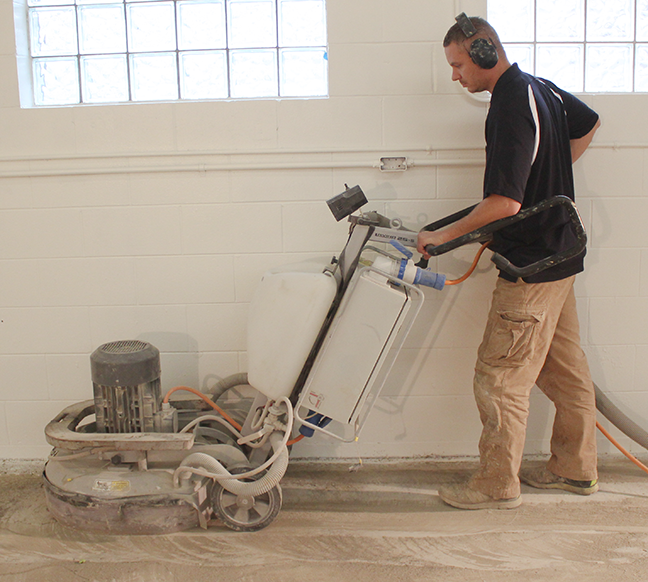 k and m coatings grinding concrete